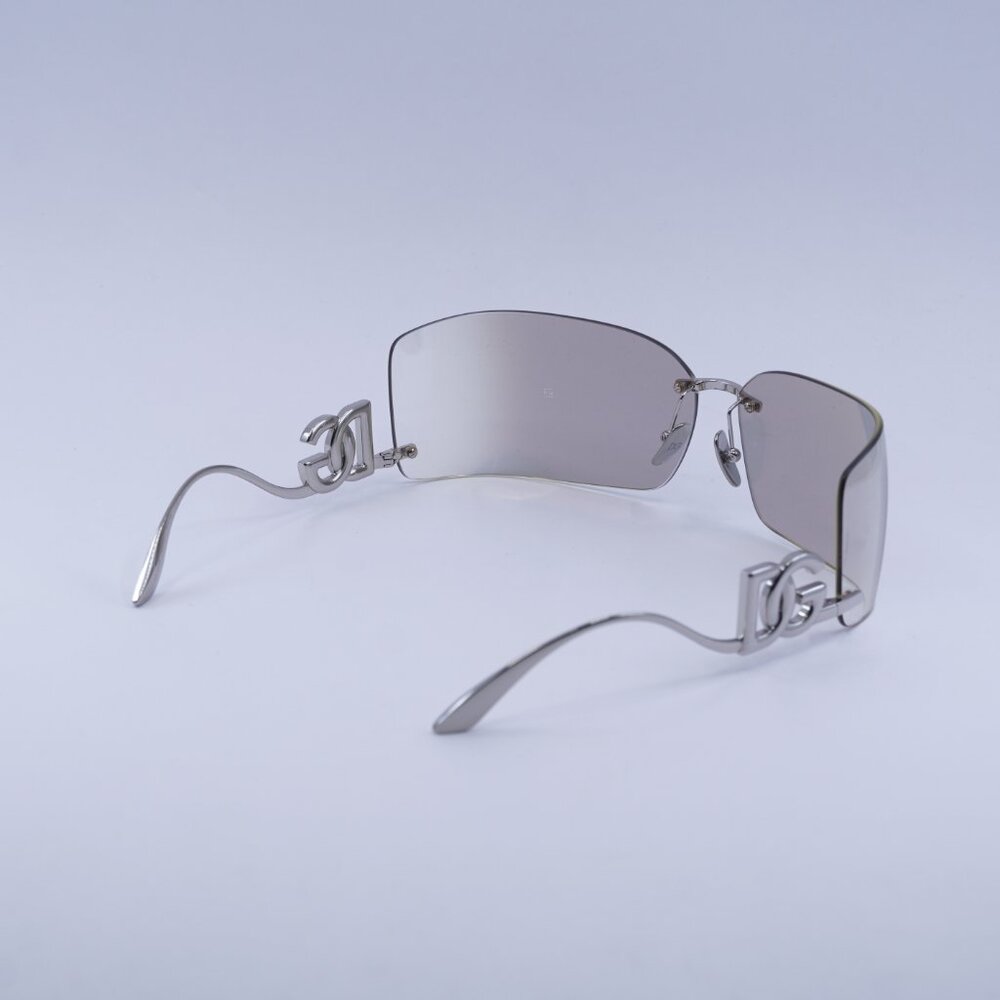Dolce & Gabbana DG2319 05/6G Sunglasses Silver Rectangle Frame, Mirror Lenses - Picture 9 of 10